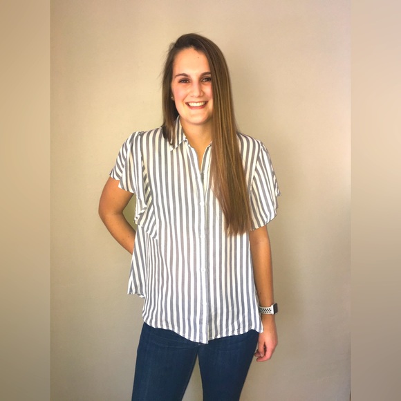 Striped Button Up Blouse - Picture 8 of 10